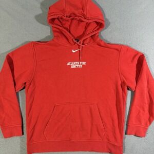 Vintage‎ Center Swoosh Nike Medium Red Hoodie Atlanta Fire United Drifit Soccer